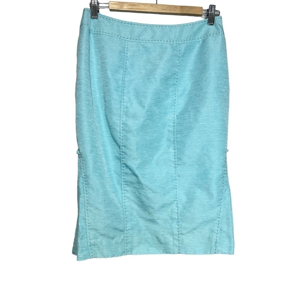 Carlisle 100% Silk Midi Pencil Skirt with Side Pleats, Size 6